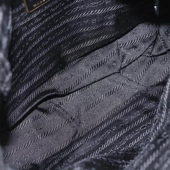 PRADA Chain Shoulder Bag Nylon Black Gold Auth - Picture 13 of 15